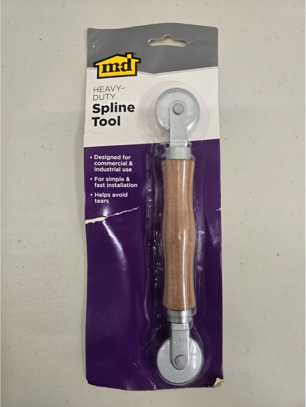 M-D Building Products 14176 Heavy Duty Screen Spline Roller Tool Wood Handle
